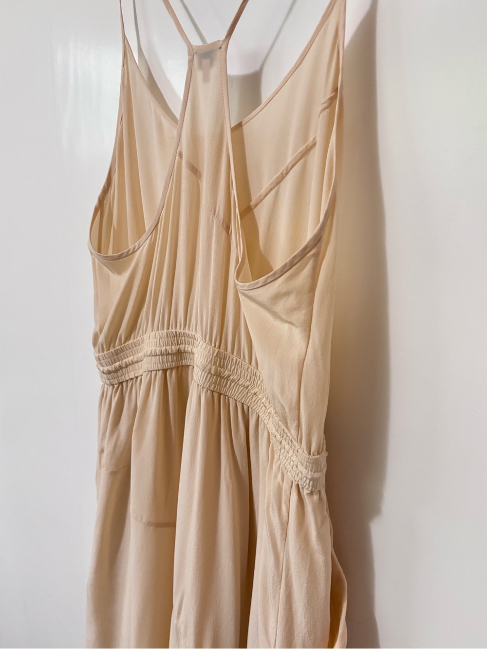 Wilfred| Aritzia| Cream 100% Silk Tie-Waist Sleeveless Flowy Midi Dress Sz S - Picture 6 of 8